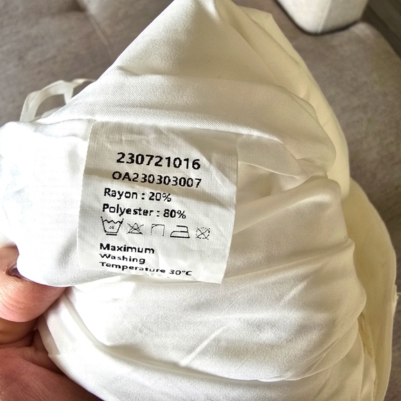 COMMENSE high rise wide leg, pleated trousers, off white pants, minimalist Sz sm - Picture 5 of 10